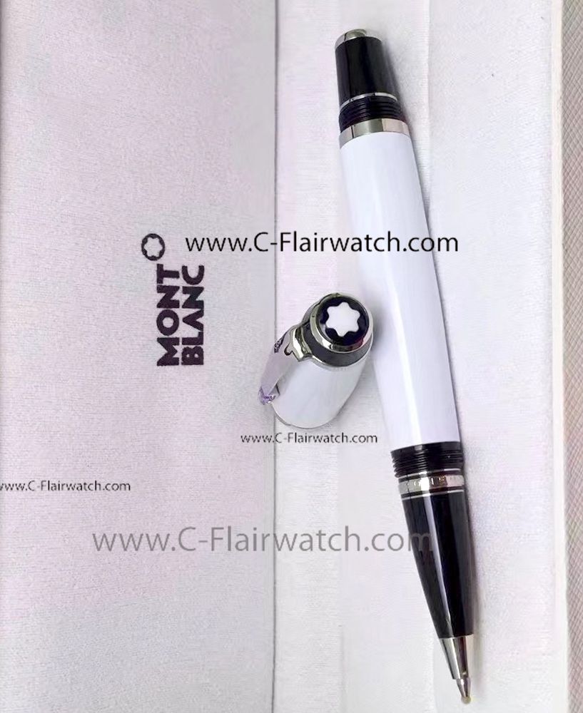 Montblanc Boheme Pen Imitation: Silver Clip White Rollerball Pen